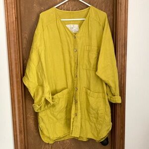 Not Perfect Linen Mustard Green Livorno